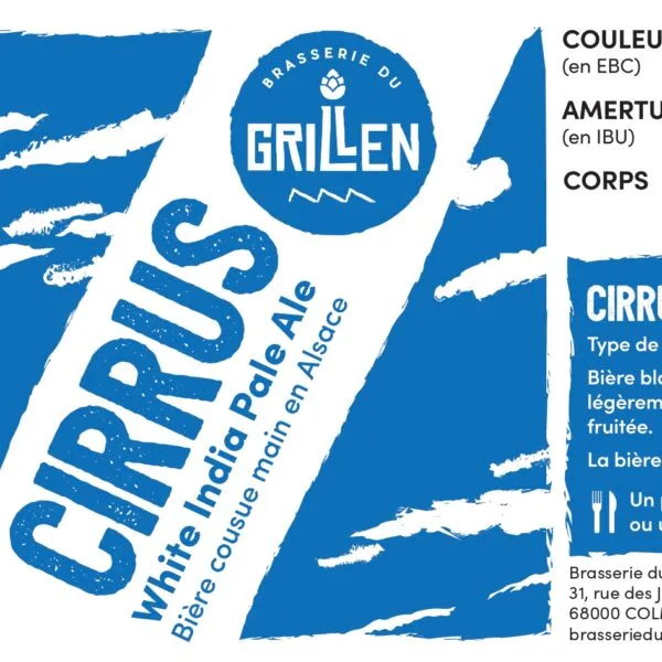 etiquette de la bière cirrus de la brasserie du grillen