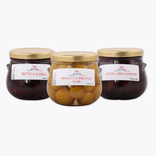 trio de bocaux de fruits macérés