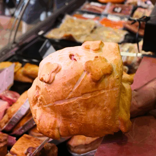 jambon en croûte entier porté à la main