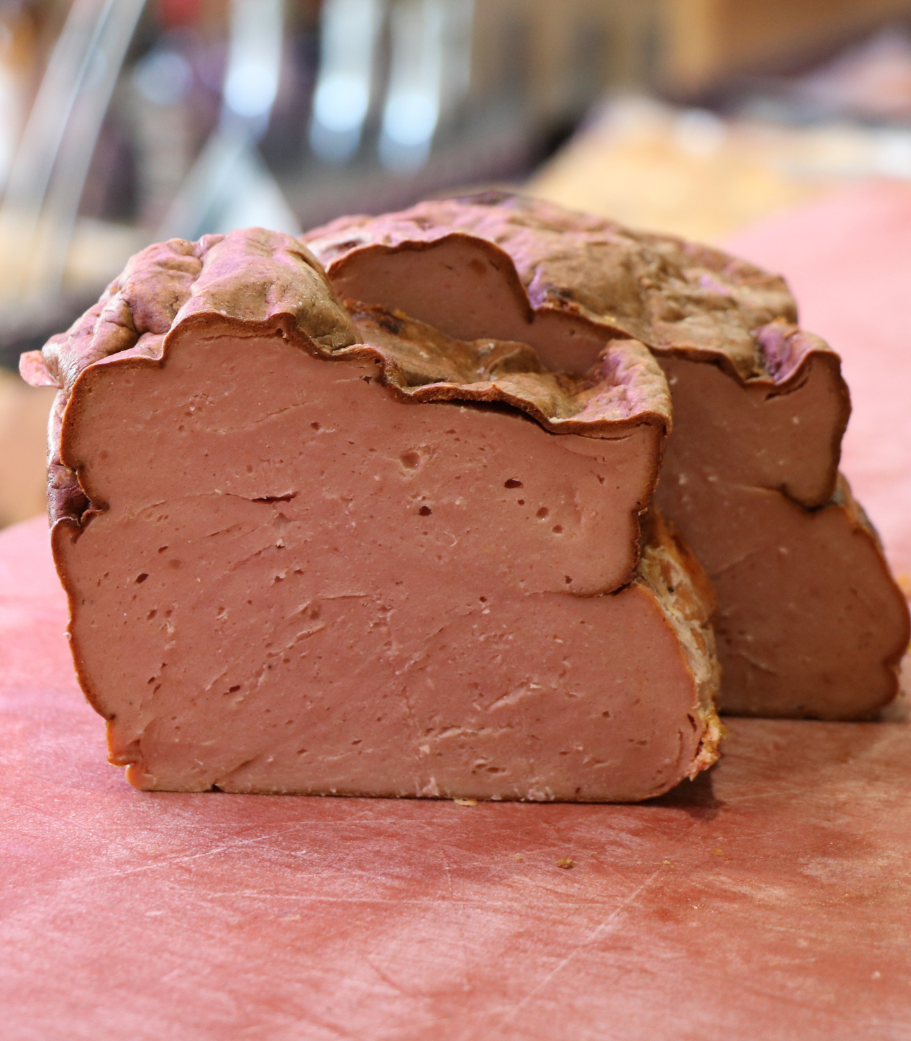 morceau et tranche de pâté de viande