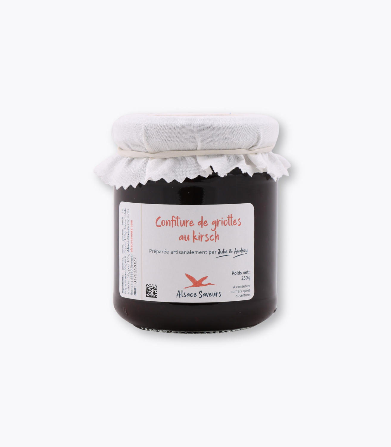 confiture de griottes au kirsch 250g