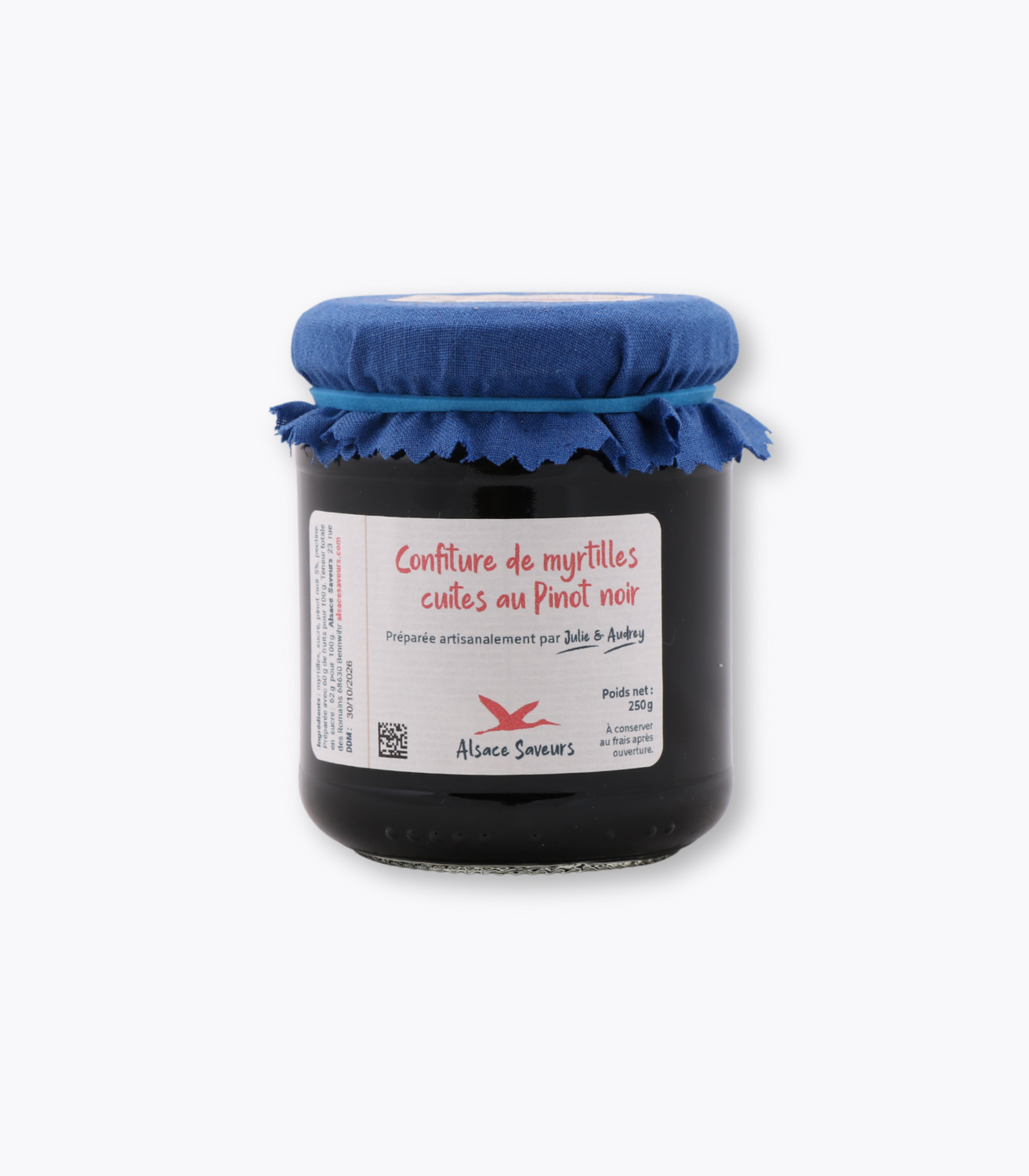 confitures de myrtilles au pinot noir 250g