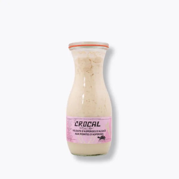 bocal de velouté de crème d'asperges d'Alsace aux pointes d'asperges
