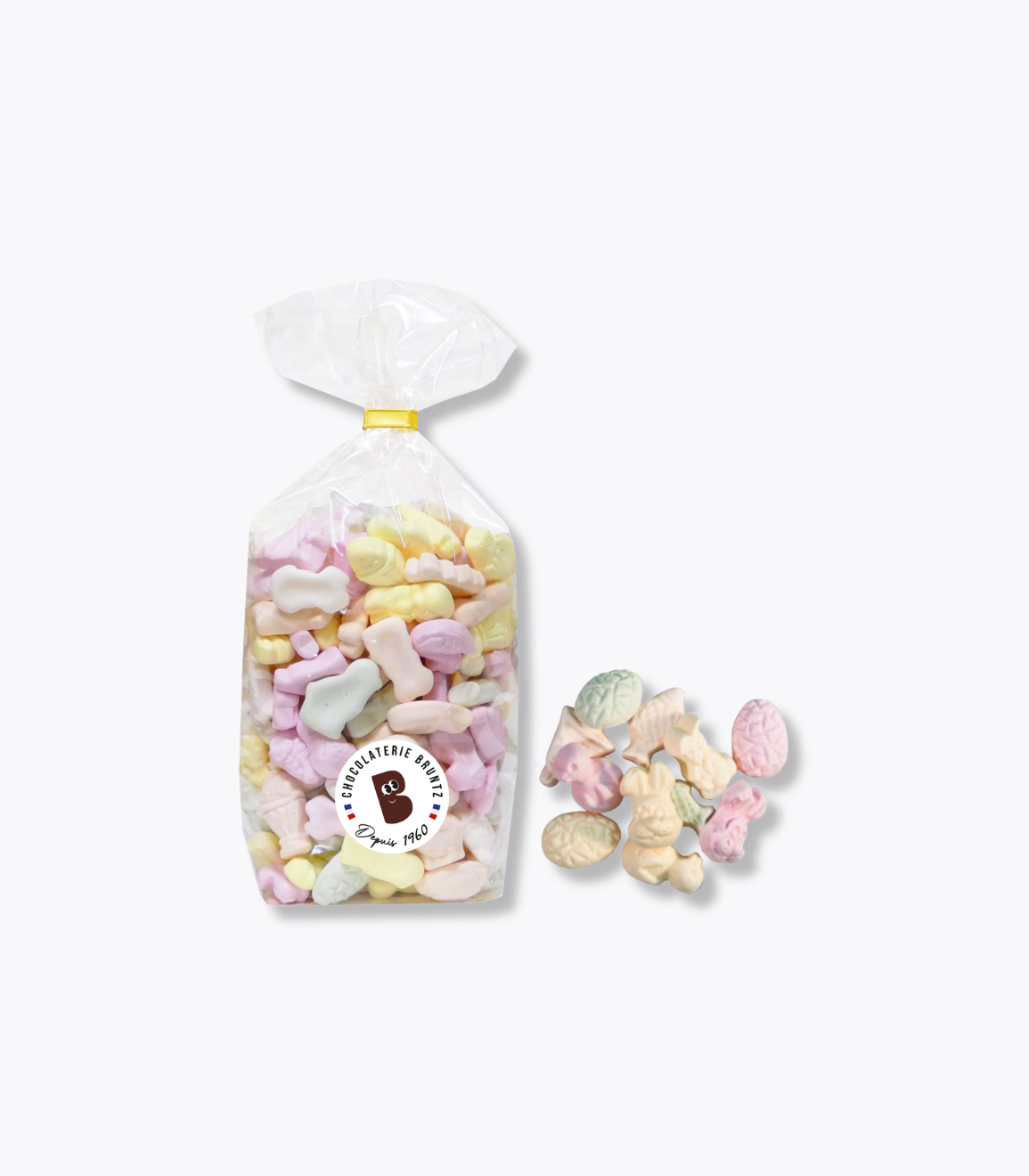 sachet de bonbon meringues d'Alsace forme de Pâques