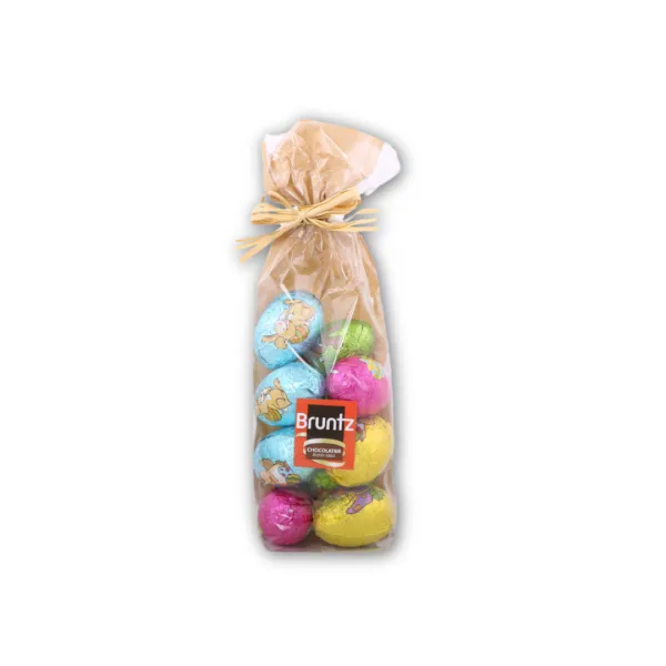 sachet d'œufs emballés au chocolat au lait