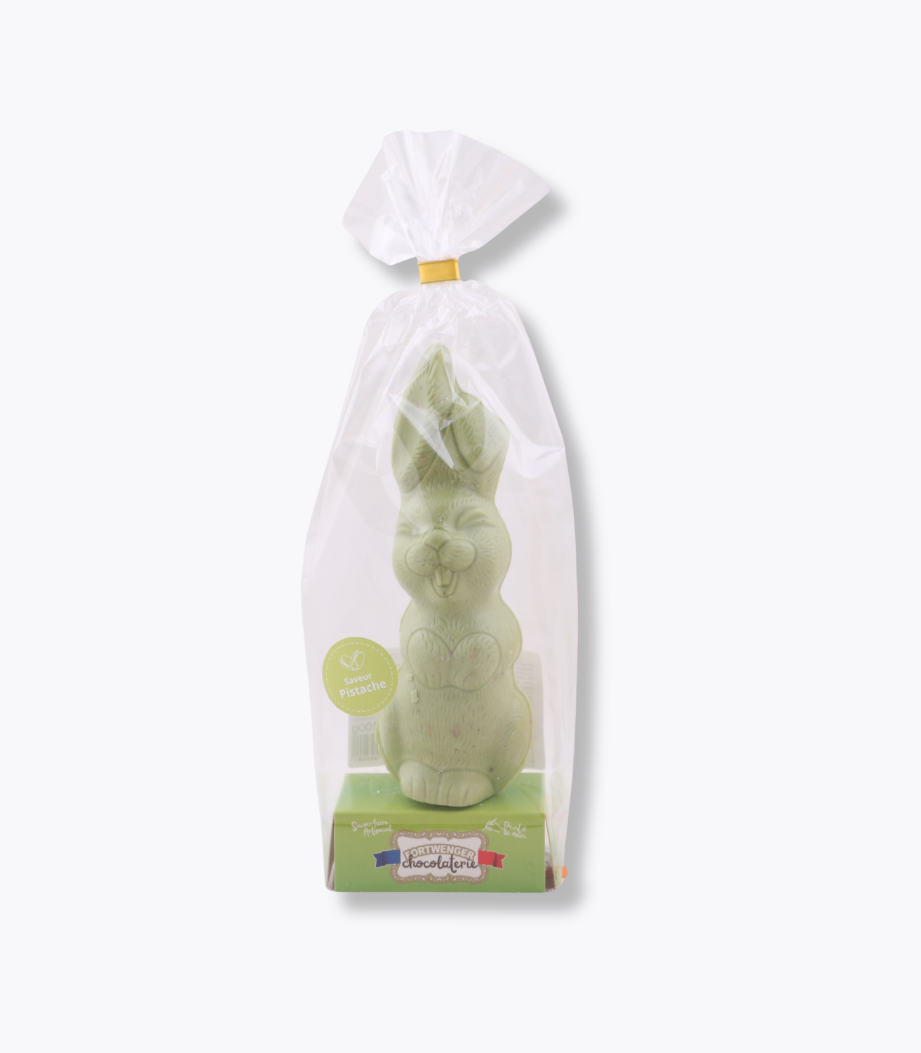 sachet du lapin en chocolat et pistache