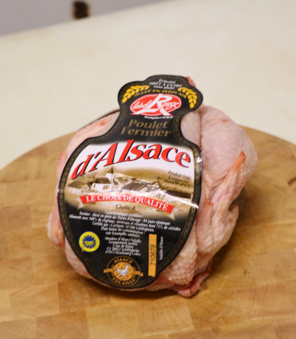 poulet fermier alsace label rouge de face